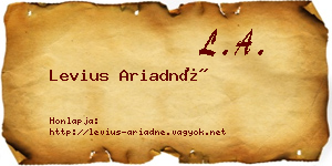 Levius Ariadné névjegykártya